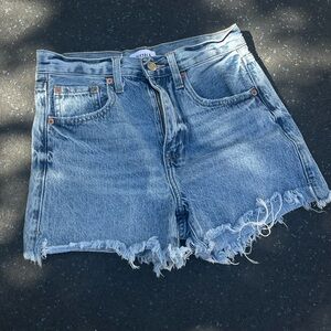 Pistola Light Blue Frayed Jean Shorts